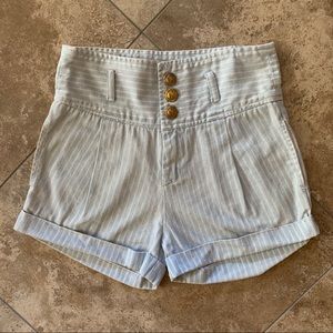 Motel Striped High Waisted Shorts